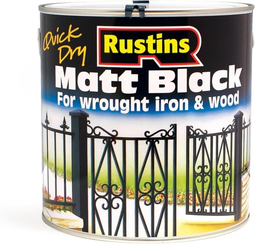 Rustins Quick Drying Paint Matt Black Interior & Exterior 2.5 Litre
