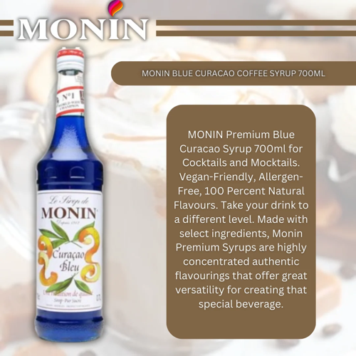 MONIN Blue Curacao Cocktail Syrup 700ml (Glass Bottle)