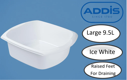 Addis Large Rectangular Washing Up Bowl 9.5 litre White