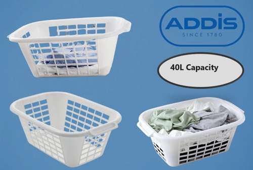 Addis White Laundry Basket 40 Litre