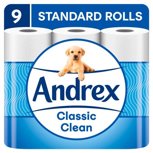 Andrex Classic White Toilet Roll NEW 3D Wave Texture, 9 Pack.
