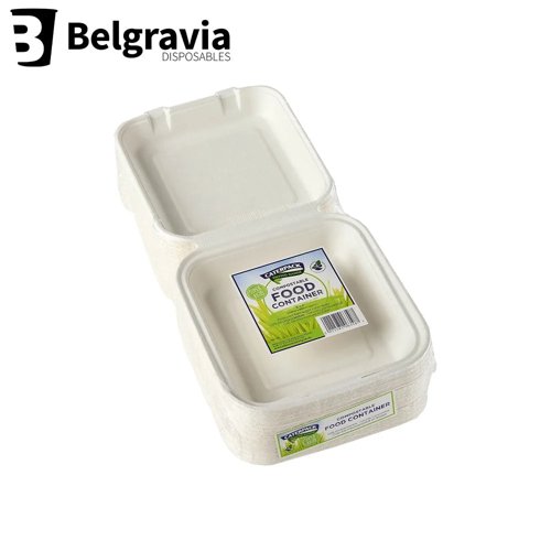 Belgravia Biodegradable Caterpack 8 x 8” Food Boxes Pack 50's