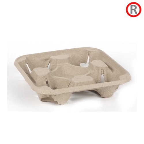 Belgravia Moulded Pulp 4 Cup Carrier x 180s {Biodegradable & Recyclable}