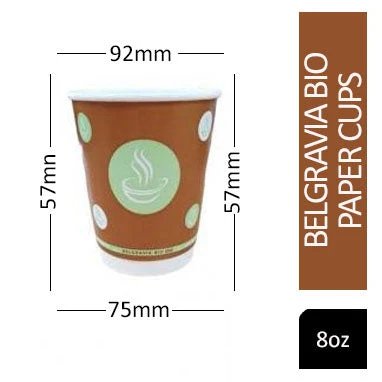 8oz Belgravia Biodegradable Double Walled Cups (25's)