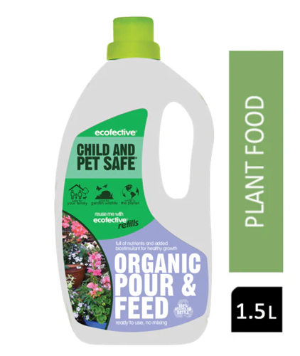 Ecofective Organic Gardening Pour & Feed Fertilizer 1.5 Litre - PACK (6)