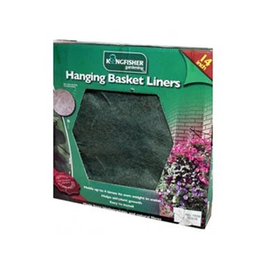 Kingfisher 14Inch Natural Biodegradable Jute Garden Outdoor Hanging Basket Liner