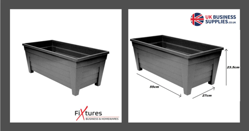 Fixtures Grosvenor Raised Trough Large 55cm Black/Ebony - PACK (12)