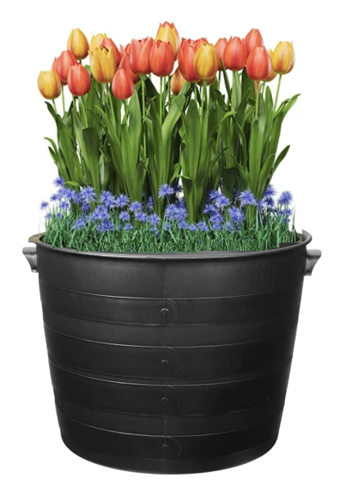 Strata Indoor or Outdoor Blacksmith Patio Planter 35cm, Black Wide Planters (121574)