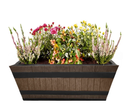 Barrel Design Tan Trough L50cm x W25.5cm x H19.5cm