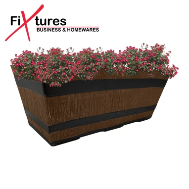 Barrel Design Tan Trough L50cm x W25.5cm x H19.5cm