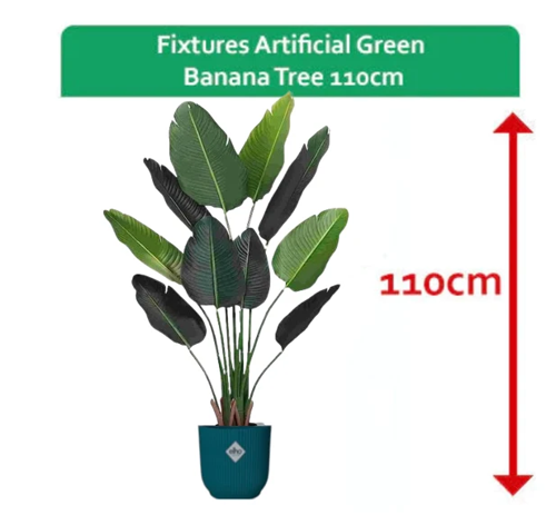 Fixtures Artificial Green Banana Tree 110cm