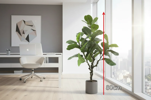 Fixtures Artificial Green Ficus Iyrata Tree 80cm