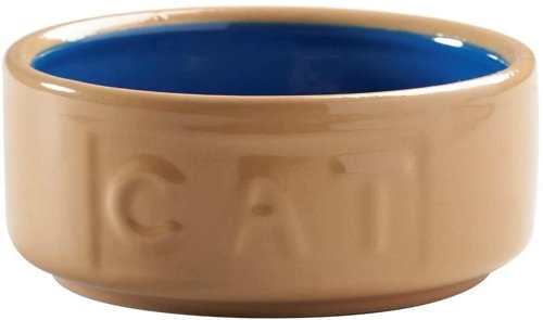 Mason Cash Lettered Cat Bowl, 5” {13cm}, Cane & Blue