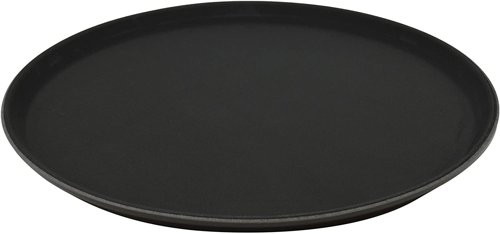 Round Bar tray - 14'' Black Non Slip Round Serving Drinks Trays