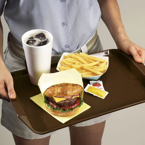 Fixtures Brown Plastic Fast Food Serving Tray {34cm x 26cm}
