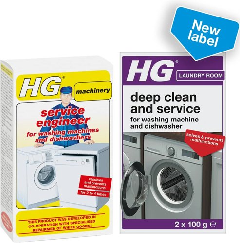 HG Deep Clean & Service Washing Machine & Dishwasher Cleaner 2 x 100g