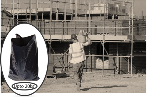 Heavy Duty Black Rubble Sacks Bin Refuse Roll x100 (505x750mm) - Upto 20kg