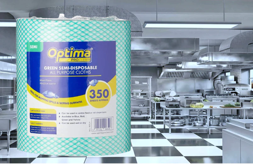 Ramon Hygiene Optima All Purpose, Non Woven Cloth Roll 350 Sheet {Green} - PACK (4)