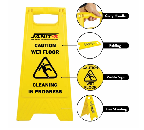 Janit-X Double Warning Large A-Frames {Wet Floor/Cleaning in Progress} - PACK (10)