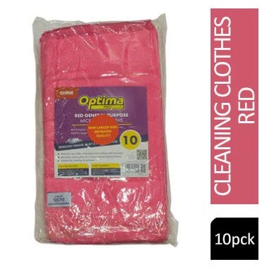 Janit-X Microfibre Cleaning Cloths RED Pack 10's (40cm x 40cm)