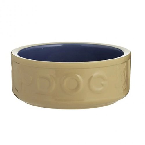 Mason Cash Lettered DOG Bowl, 5” {13cm}, Cane & Blue