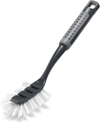 Addis 517698 ComfiGrip Washing Up Dish Brush with Scraper Metallic Graphite