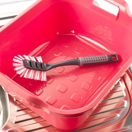 Addis 517698 ComfiGrip Washing Up Dish Brush with Scraper Metallic Graphite