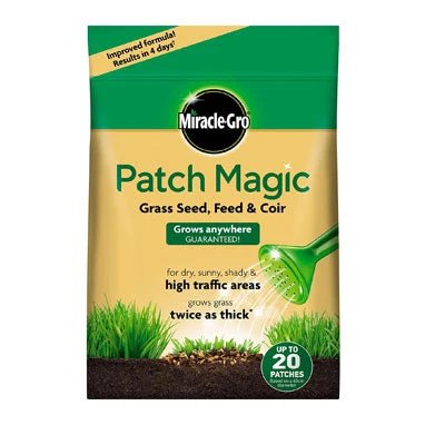 Miracle-Gro Patch Magic Grass Seed, Feed And Coir 1.5Kg - 20 Patches.