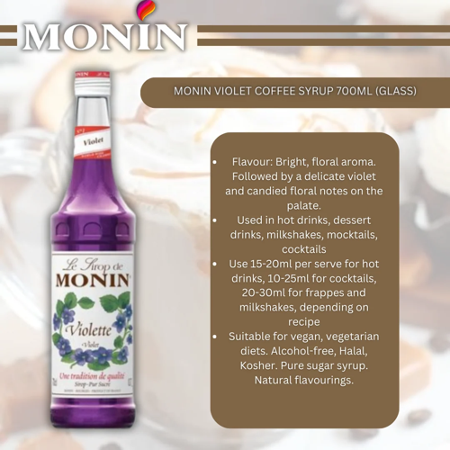 Monin Violet Coffee Syrup 700ml (Glass Bottle)