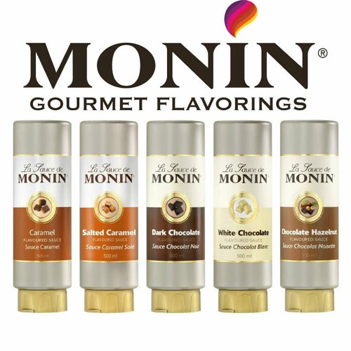 MONIN Premium Dark Chocolate Sauce 500ml for Frappes, Desserts, Cocktails.