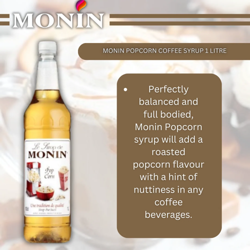 Monin Popcorn Coffee Syrup 1litre