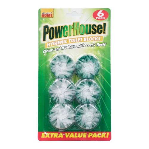 Powerhouse Hygienic Green Toilet Blocks (Pack of 6)