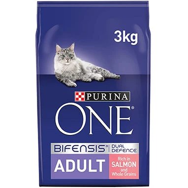 Purina ONE Adult Dry Cat Food Salmon & Wholegrain 3kg