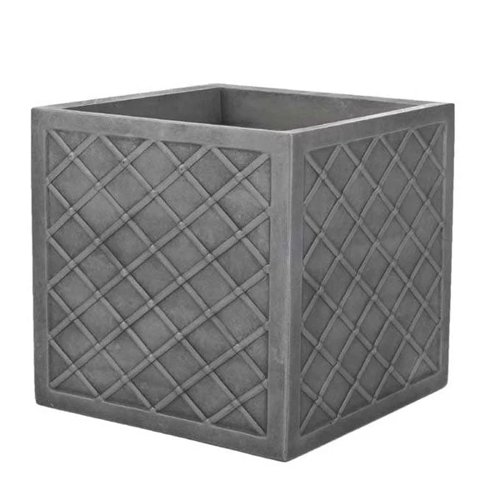 Lazio Pewter Small 32cm Square Planter (GN697-PEW-ST)