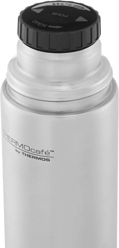 Thermocafè By Thermos Stainless Steel Flask, Silver & Black, 1.0 Litre