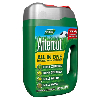 Westland Aftercut All In One Lawn Feed, Weed & Moss Killer Spreader 80m2 - PACK (4)