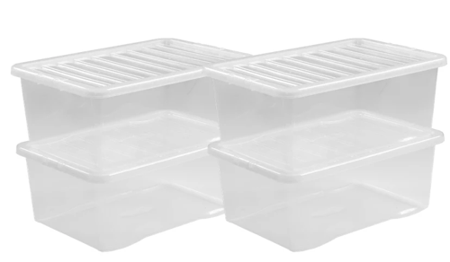 Wham Crystal Clear Plastic Storage Box 37 Litre
