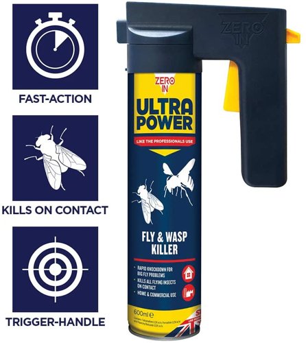 Zero In Ultra Power Fly & Wasp Killer 600ml (ZER552) - PACK (6)