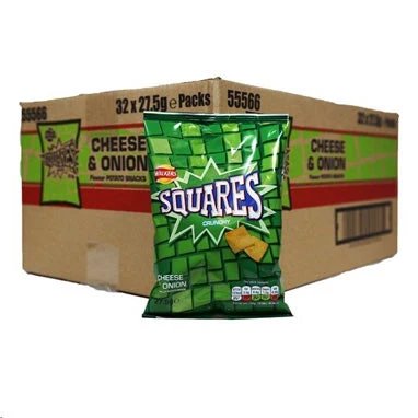 Walkers Squares Cheese & Onion Pack 32's