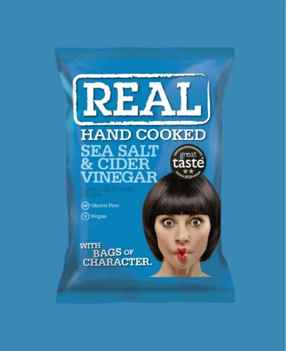 Real Crisps Sea Salt & Malt Vinegar 24 x 35g