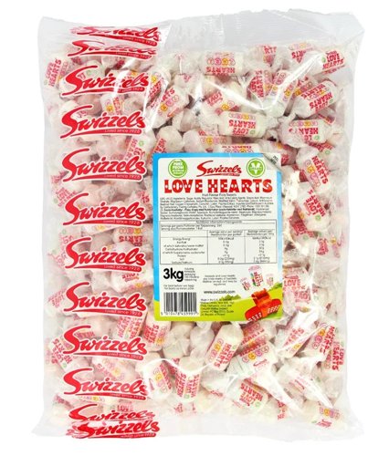 Swizzels Love Hearts Mini Rolls 3kg Bag Party Treats Party Favours Promotion Goods Approx 25