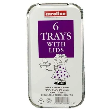 Caroline Foil Tray & Lid 23oz Pack 6's (1002)