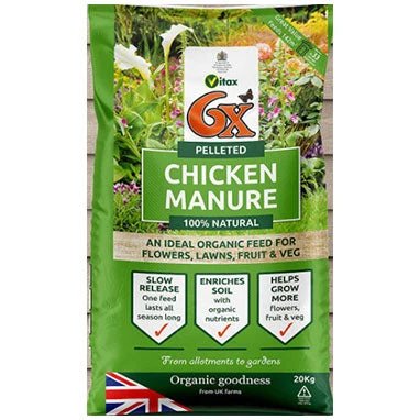 Vitax 6X strength Pelleted Chicken Manure 20KG