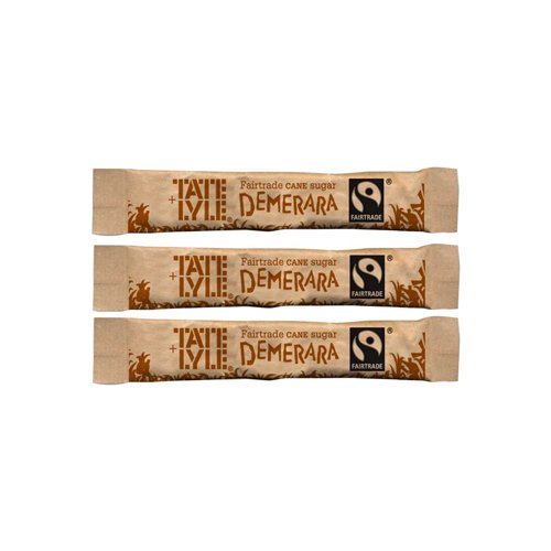 Fairtrade Brown Sugar Sticks by Tate & Lyle(Pack of 1000)
