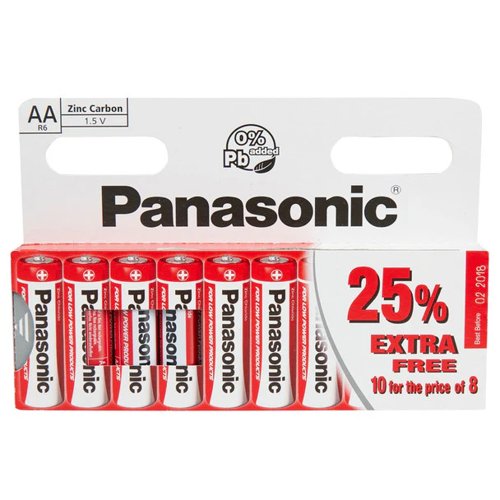 Panasonic AA Zinc Batteries Pack 10's
