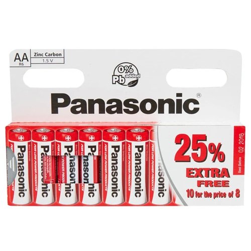 Panasonic AA Zinc Batteries Pack 10's