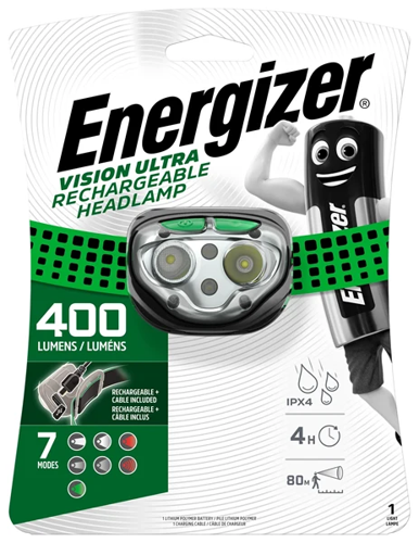 Energizer Vision Ultra HD Rechargeable Headlamp Torch