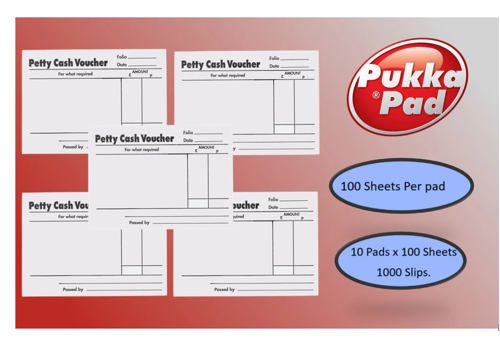 Petty Cash Voucher Pad 100 Sheets - PACK (10)