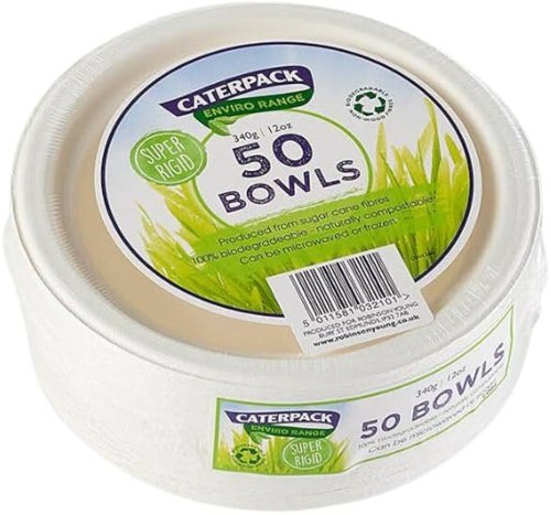 Belgravia Super Rigid 7 Inch 12oz Biodegradable Bowls (Pack of 50) 3866