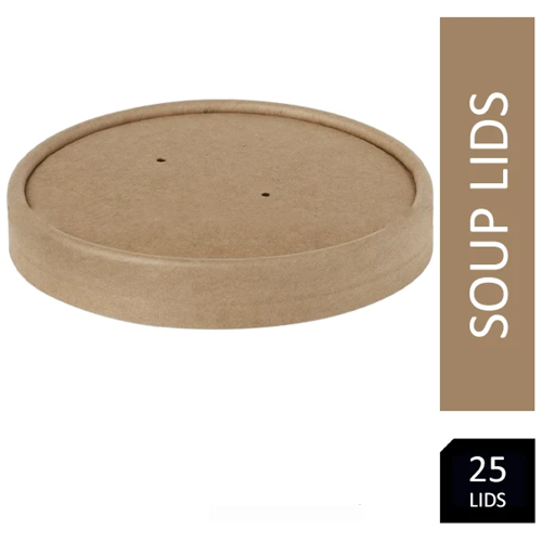 Caterpack 12-16oz Kraft Soup Lids Pack 25's